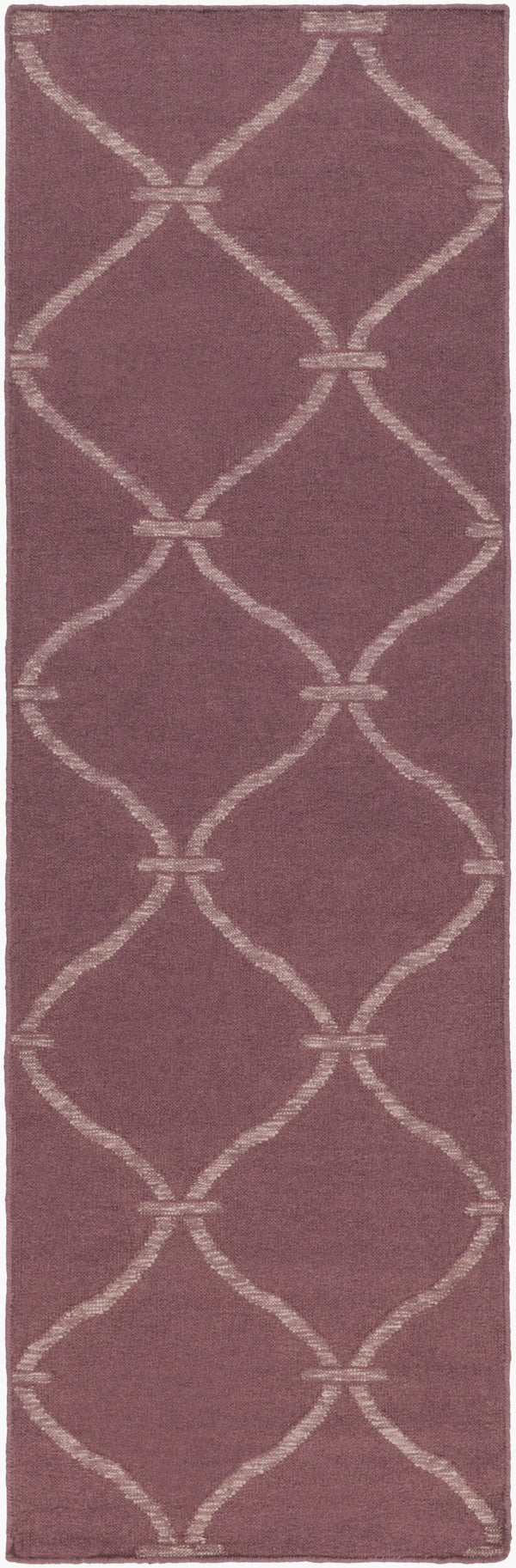Surya Stallman Slm-1000 2'6" X 8' Handmade Durable Rug – Modern Decor With Natural Charm, Spot Clean Only! Mauve Wool,Viscose,Cotton Slm1002-268