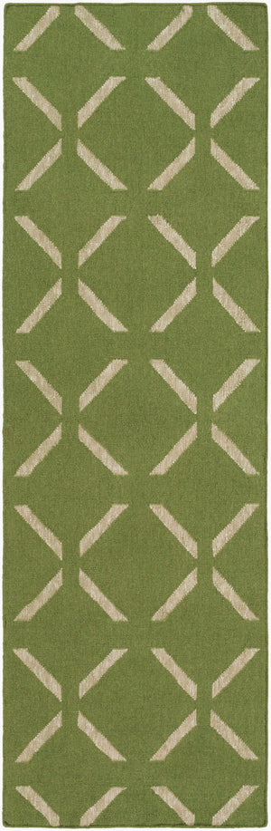 Surya Stallman Slm-1000 2'6" X 8' Handmade Durable Rug – Modern Decor With Natural Charm, Spot Clean Only! Olive Wool,Viscose,Cotton Slm1013-268