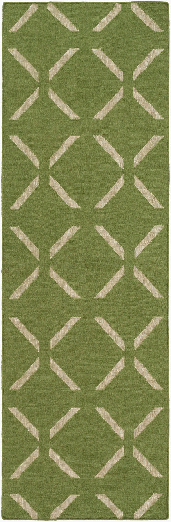 Surya Stallman Slm-1000 2'6" X 8' Handmade Durable Rug – Modern Decor With Natural Charm, Spot Clean Only! Olive Wool,Viscose,Cotton Slm1013-268