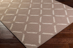 Surya Stallman Slm-1000 2'6" X 8' Handmade Durable Rug – Modern Decor With Natural Charm, Spot Clean Only! Taupe Wool,Viscose,Cotton Slm1014-268