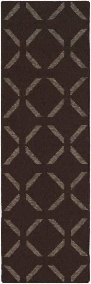 Surya Stallman Slm-1000 2'6" X 8' Handmade Durable Rug – Modern Decor With Natural Charm, Spot Clean Only! Dark Brown Wool,Viscose,Cotton Slm1016-268
