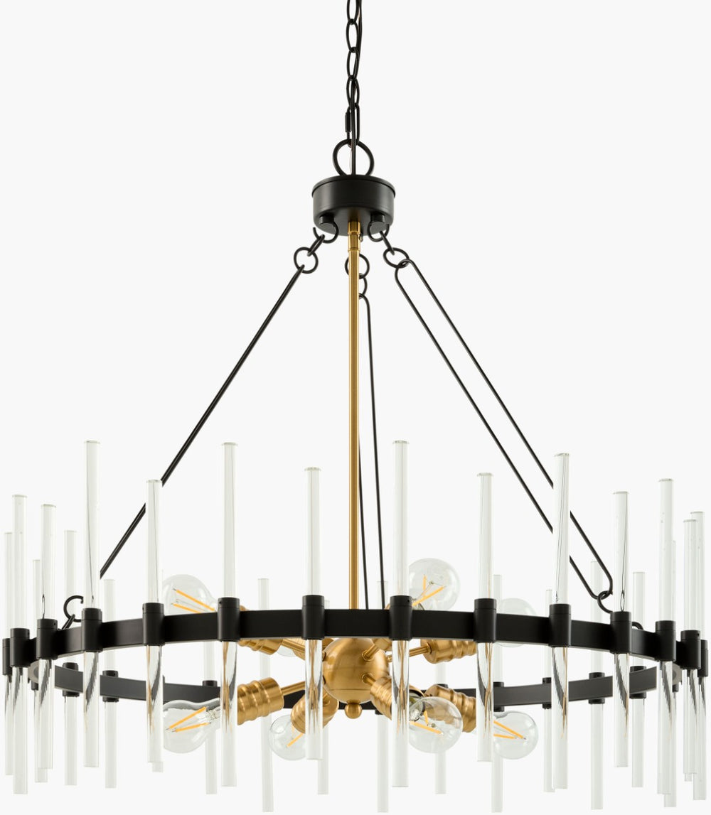 Surya Solenne Traditional Metal and Glass Chandelier for Dining Rooms and Grand Entryways SLNE-002