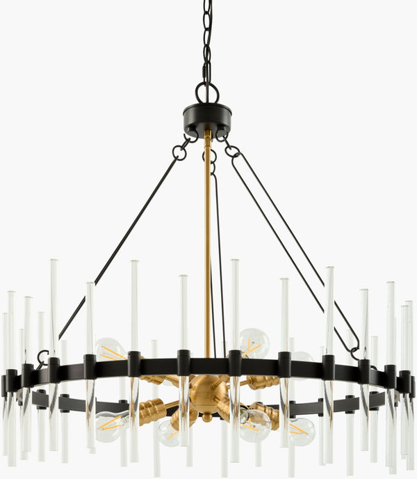 Surya Solenne Traditional Metal and Glass Chandelier for Dining Rooms and Grand Entryways SLNE-002