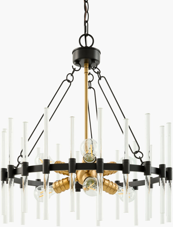 Surya Solenne Metal and Glass Traditional Chandelier for Dining Rooms Foyers and Living Spaces SLNE-003