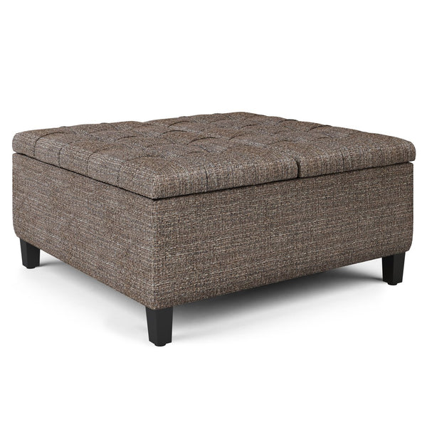 English Elm Harrison Coffee Table Storage Ottoman - Durable Mink Brown, Multi-Functional With Hidden Storage B136P159151