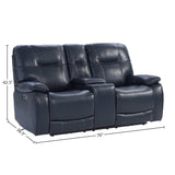 Parker House Parker Living Axel - Admiral Power Reclining Console Loveseat Admiral 83% Polyester, 17% PU (W) MAXE#822CPH-ADM