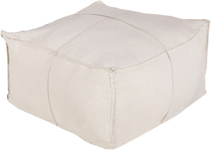 Livabliss Solid Linen Blend Round Pouf Handcrafted Woven Texture for Cottage Farmhouse Living SLPH-001