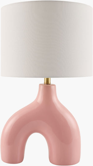 Livabliss Solara Ceramic Iron Base Cottage Table Lamp with Cotton Shade for Warm Ambient Glow SLR-007