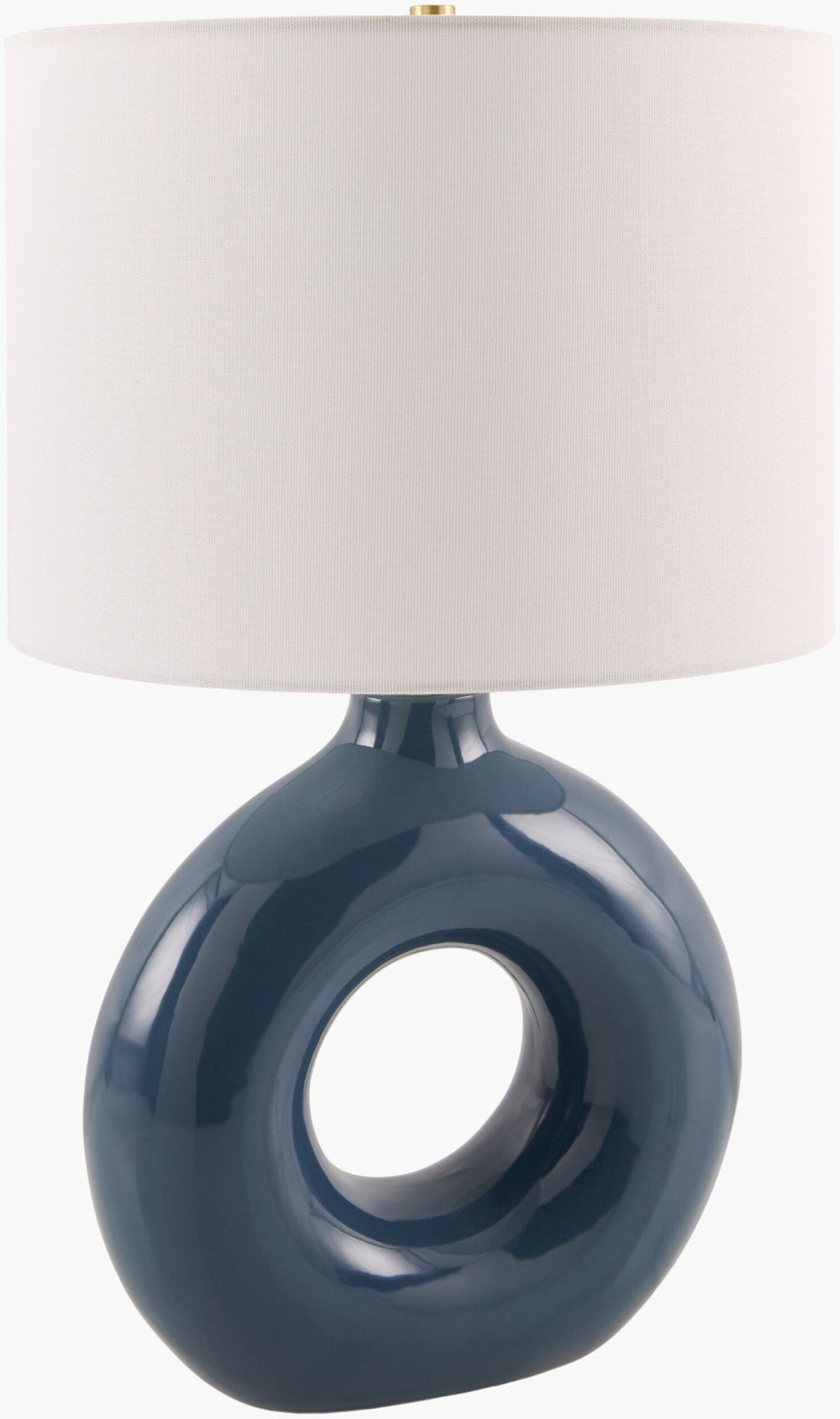 Livabliss Solara Ceramic Iron Table Lamp with Cotton Shade for Cottage Bedroom or Living Room SLR-009