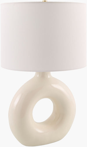 Livabliss Solara Ceramic Iron Base Table Lamp with Cotton Shade for Farmhouse Living Rooms SLR-012
