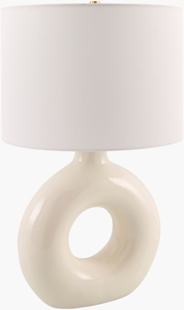 Livabliss Solara Ceramic Iron Base Table Lamp with Cotton Shade for Farmhouse Living Rooms SLR-012
