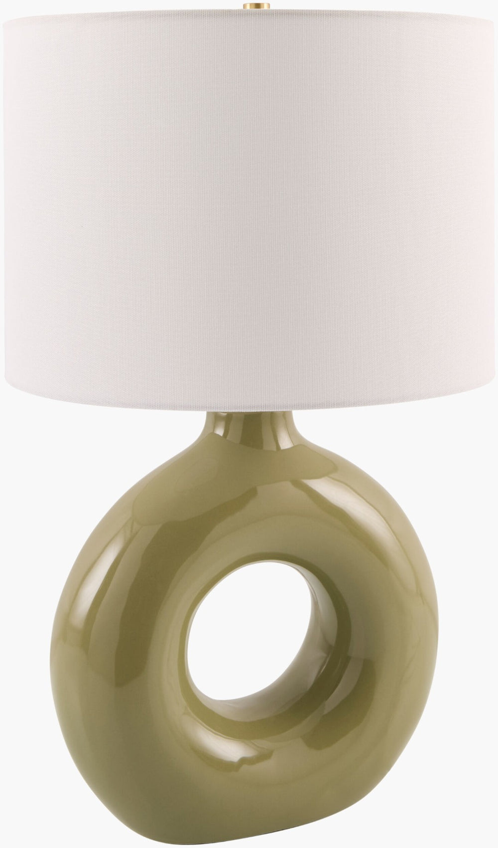 Livabliss Solara Ceramic Iron Base Cottage Table Lamp with Cotton Drum Shade for Warm Ambiance SLR-013