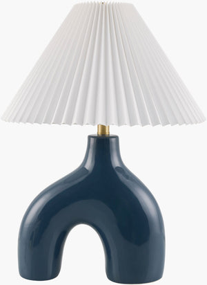 Livabliss Solara Artisan Ceramic Table Lamp with Iron Finial Arts and Crafts Inspired Bedroom Accent SLR-017