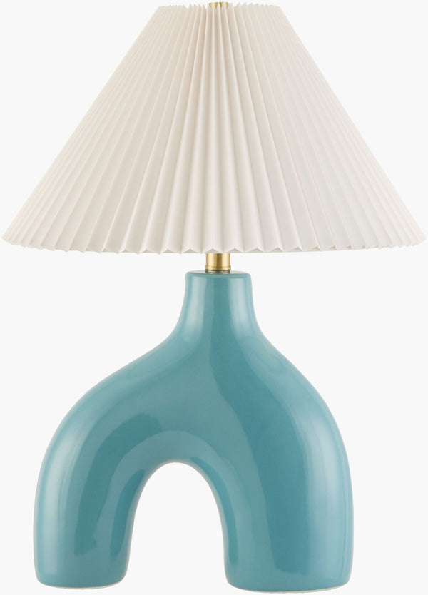 Livabliss Solara Ceramic Table Lamp with Iron Finial Arts and Crafts Style Warm Ambient Glow SLR-020