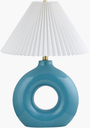 Livabliss Solara Arts and Crafts Ceramic Table Lamp with Iron Finial for Bedroom or Living Room SLR-022