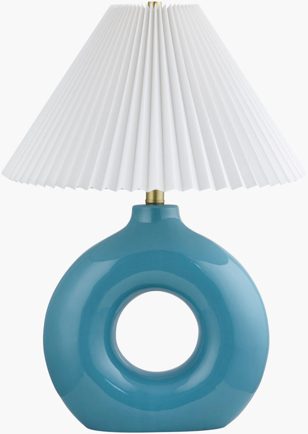 Livabliss Solara Arts and Crafts Ceramic Table Lamp with Iron Finial for Bedroom or Living Room SLR-022