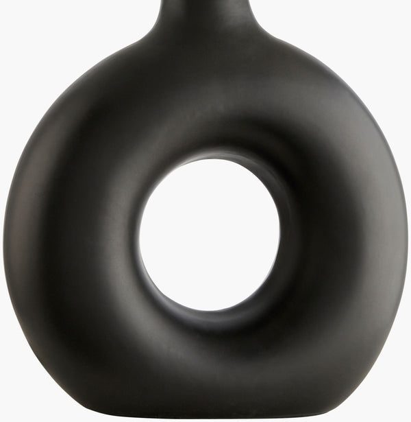 Surya Solara Elegant 25" Ceramic & Iron Accent Table Lamp With Classic Cotton Shade For Cozy Ambiance Body, Black,Shade, White,Finial, Black,Harp, Metallic ,Brass,Cord, Translucent Ceramic,Iron,Cotton,Iron Slr-002