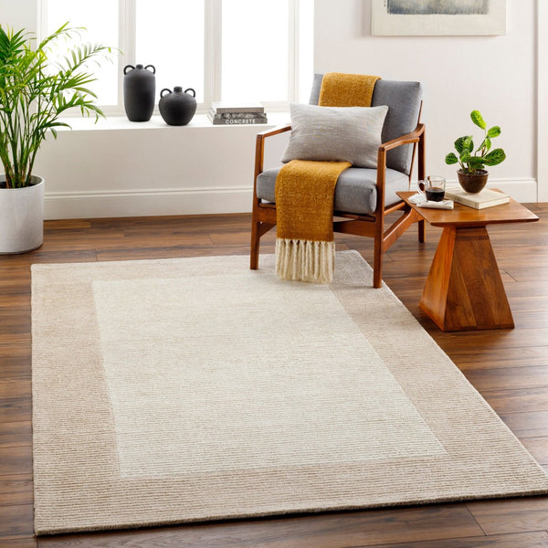 Livabliss Skylar Hand Tufted Wool Area Rug for Large Living Rooms with Artisan Crafted Pile Light Beige, Be 2'6" x 8' SLR2300-268