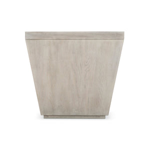 Bernhardt Bernhardt Cerused Greige Landers End Table — Sculptural White Oak Square Side Table With Triangular Pattern (26") 534122