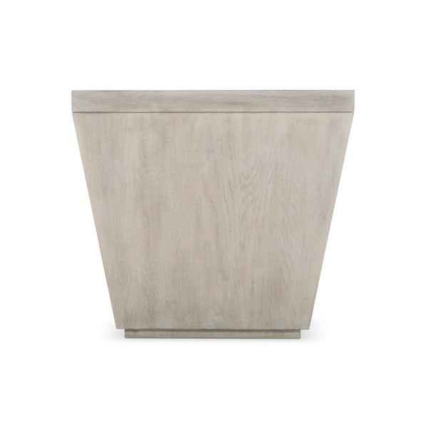 Bernhardt Bernhardt Cerused Greige Landers End Table — Sculptural White Oak Square Side Table With Triangular Pattern (26") 534122