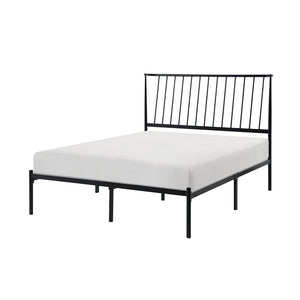 Homelegance By Top-Line Dante Metal Platform Bed with Curved Metal Headboard Black Metal