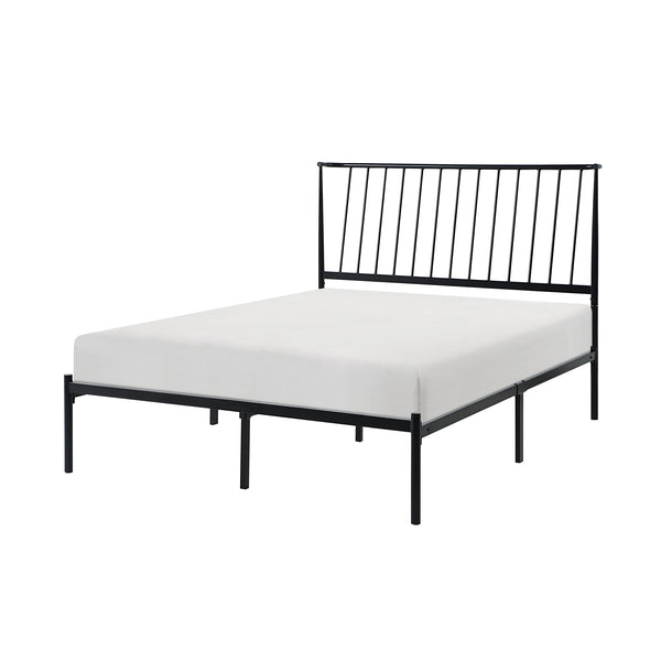 Homelegance By Top-Line Dante Metal Platform Bed with Curved Metal Headboard Black Metal