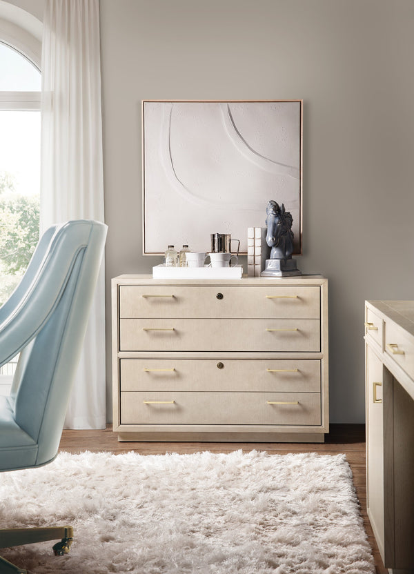 Hooker Furniture Marlowe White Oak Executive Desk with Cable Management and Locking File Storage 20.00L x 38.00W x 30.00H 6420-10466-80