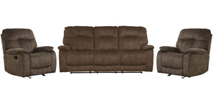 Parker House Cooper - Shadow Brown Manual Glider Reclining Sofa And Two Recliners Brown 100% Polyester (S) Mcoo-311-sbr