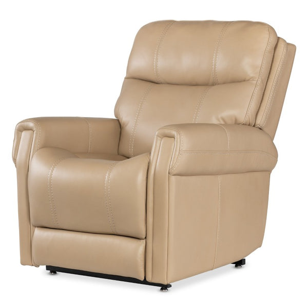 Hooker Furniture Carroll Ultra-Soft Sorrento Sand Power Recliner With Lift, Motorized Headrest & Lumbar Support RC603-PHLL4-082