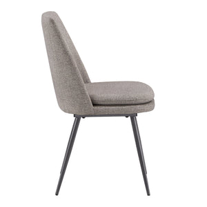 Homelegance By Top-Line Fabrizio Upholstered Dining Chairs (Set of 2) Dark Grey MDF