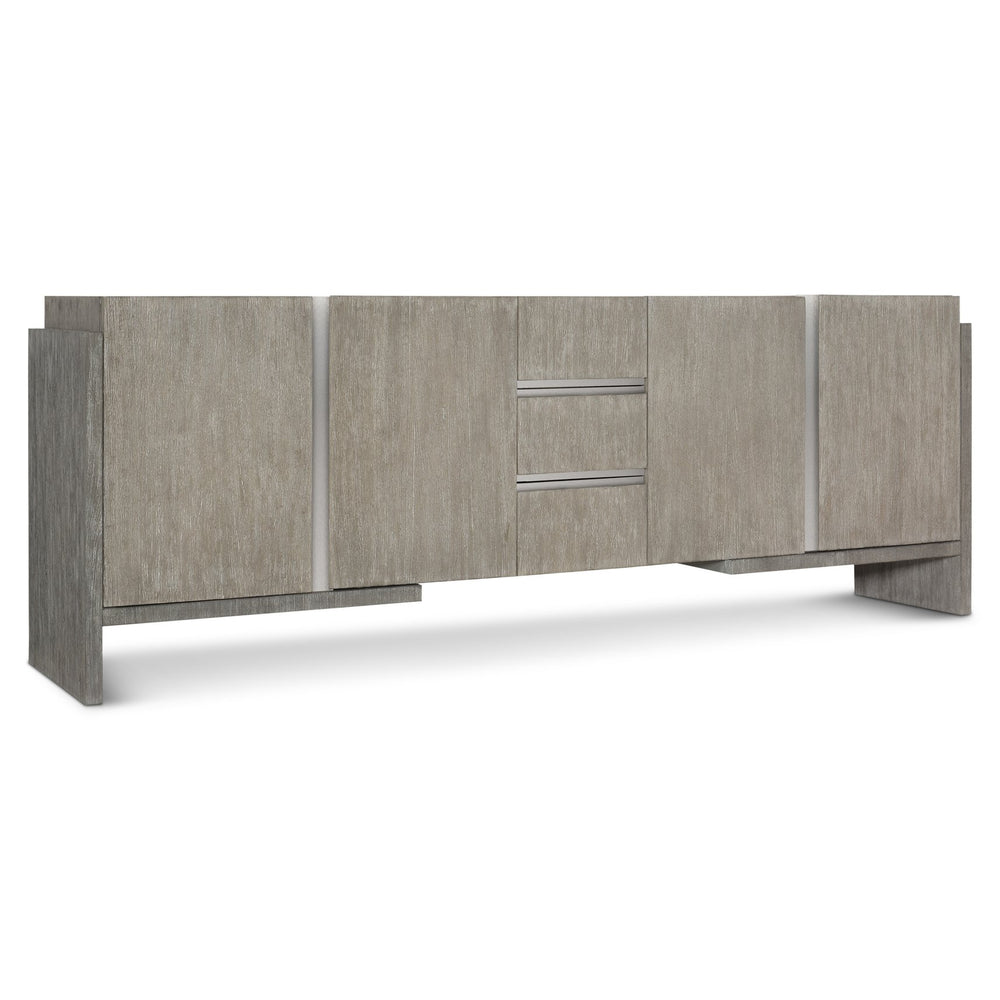 Bernhardt Bernhardt Foundations Two-Tone Entertainment Credenza 94" Rustic Modern Media Console With Storage, Soft-Close Doors 306890