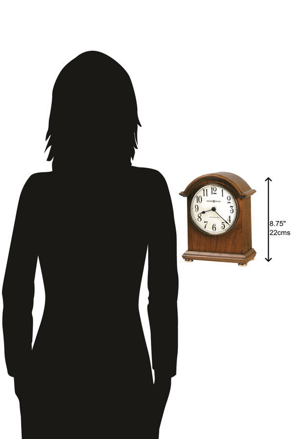 Hekman Furniture 635121 Myra Mantel Clock - Elegant Oak Finish, Westminster Chime, Brass Accents, Battery Operated Yorkshire Oak Myra Mantel Clock 635121