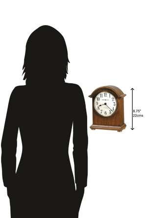 Hekman Furniture 635121 Myra Mantel Clock - Elegant Oak Finish, Westminster Chime, Brass Accents, Battery Operated Yorkshire Oak Myra Mantel Clock 635121