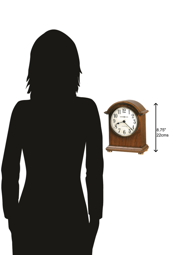 Hekman Furniture 635121 Myra Mantel Clock - Elegant Oak Finish, Westminster Chime, Brass Accents, Battery Operated Yorkshire Oak Myra Mantel Clock 635121