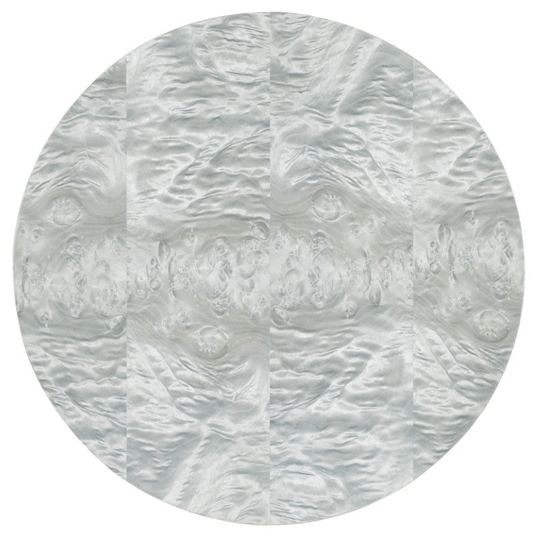 Hooker Furniture Melange Emile Accent Table — 20" Round Hickory & Burl Veneer End Table With Charcoal-Silver Finish, Sculptural Base 628-80541-95