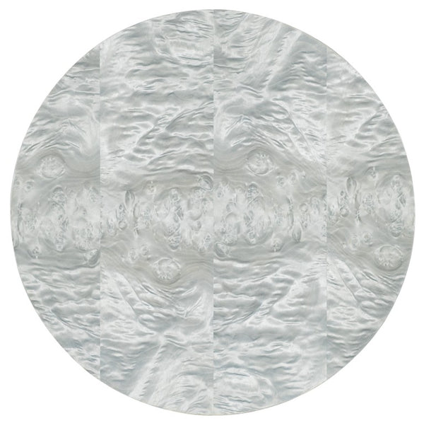 Hooker Furniture Melange Emile Accent Table — 20" Round Hickory & Burl Veneer End Table With Charcoal-Silver Finish, Sculptural Base 628-80541-95