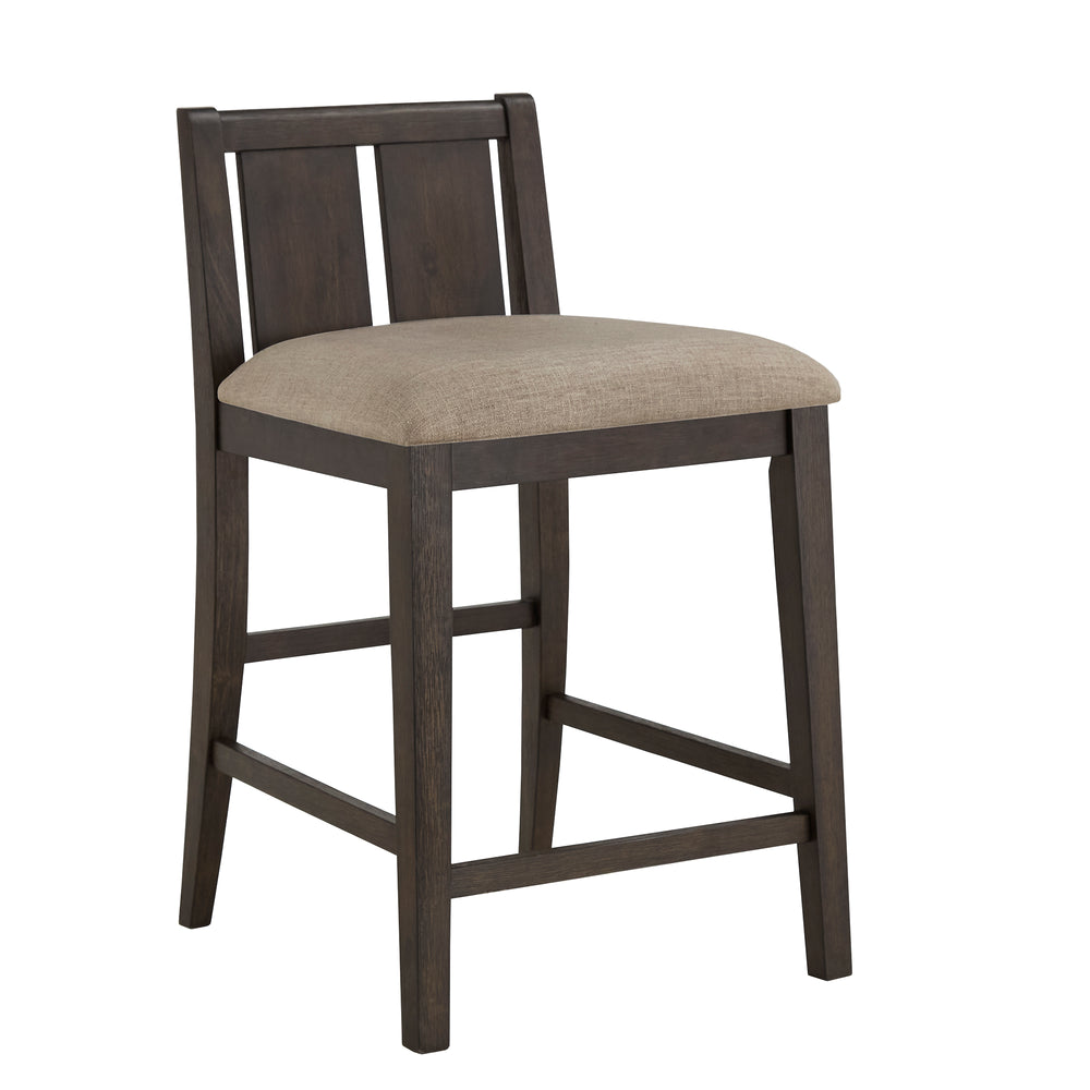 Homelegance By Top-Line Chevalier Two-Tone Fabric Counter Height Chairs (Set of 2) Brown MDF