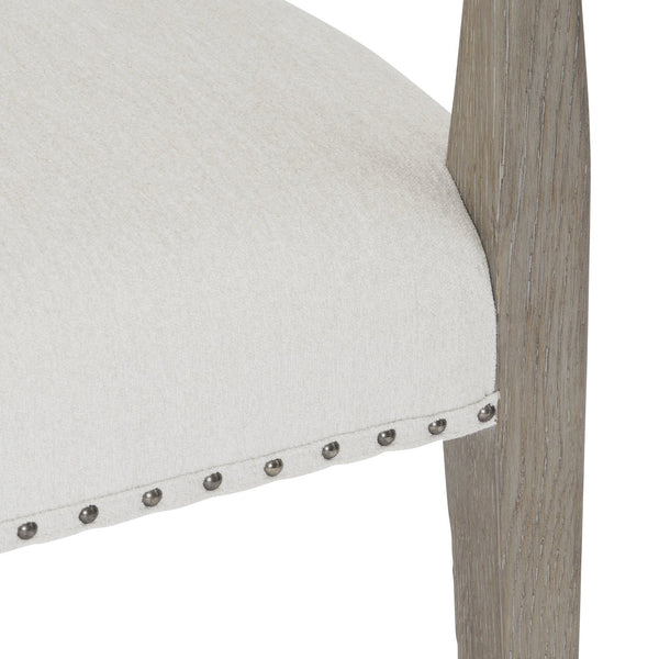 Bernhardt Bernhardt Albion Arm Chair — Casual Traditional Upholstered Dining Accent Chair With Pewter Oak Frame & Nailhead Trim 311542