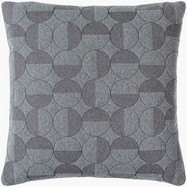 Surya Semicircle 18"L X 18"W Cotton Accent Pillow - Stylish Modern Design For Chic Home Decor Upgrade Charcoal Cotton,Cotton Smc002-2020d