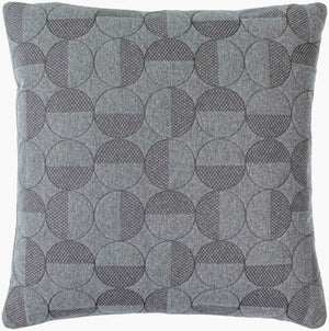 Surya Semicircle 18"L X 18"W Cotton Accent Pillow - Stylish Modern Design For Chic Home Decor Upgrade Charcoal Cotton,Cotton Smc002-2020d