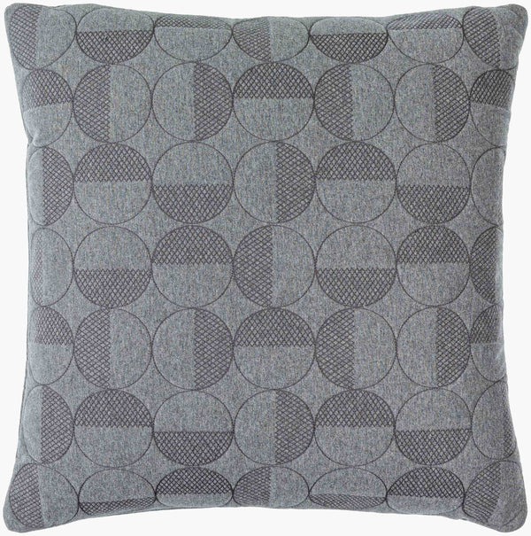 Surya Semicircle 18"L X 18"W Cotton Accent Pillow - Stylish Modern Design For Chic Home Decor Upgrade Charcoal Cotton,Cotton Smc002-2020d