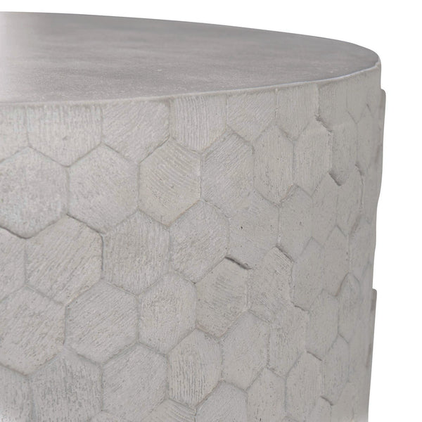 Bernhardt Bernhardt Honeycomb Round Cocktail Table — Cast Concrete, Sculptural Cylinder Form, Durable Centerpiece 386016