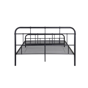English Elm Queen Iron Platform Bed Pipe Style Frame No Box Spring Needed Industrial Loft Bedroom Black 64072.00FBLK-Q