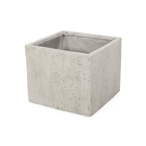 English Elm Ella Outdoor Square Mgo Planter Stone Finish Handcrafted Patio Entryway Large Box 70628.00WHI