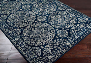 Surya Smithson Handmade 2' X 3' Rug – Luxurious New Zealand Wool, Soft Comfort, Ideal For High Traffic Areas Dark Blue Nz Wool Smi2112-23