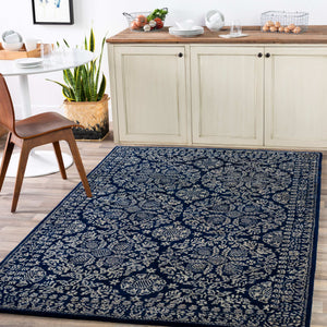 Surya Smithson Handmade 2' X 3' Rug – Luxurious New Zealand Wool, Soft Comfort, Ideal For High Traffic Areas Dark Blue Nz Wool Smi2112-23