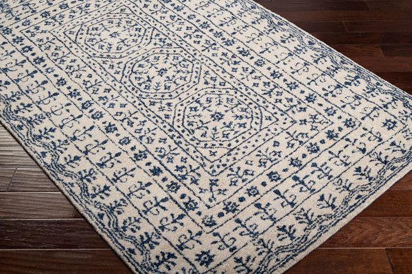 Surya Smithson Handmade 2' X 3' Rug – Luxurious New Zealand Wool, Soft Comfort, Ideal For High Traffic Areas Blue Nz Wool Smi2113-23
