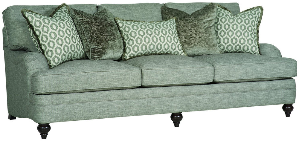 Bernhardt Bernhardt Tarleton Sofa — Spacious 96.5"W Plush Seating, Tailored Seams, Turned Wood Legs, 5 Pillows, Made-To-Order B4267G