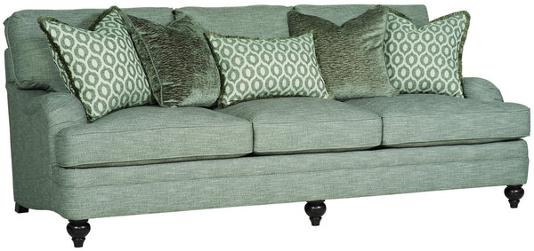Bernhardt Bernhardt Tarleton Sofa — Spacious 96.5"W Plush Seating, Tailored Seams, Turned Wood Legs, 5 Pillows, Made-To-Order B4267G