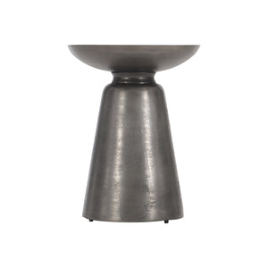 Bernhardt Bernhardt Catalan Outdoor Accent Table With Conical Cast-Aluminum Base, Matte Graphite Finish, Weather-Resistant Shield (19.25"H) X03128
